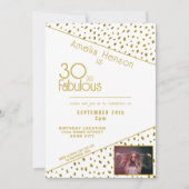 30 en Fabulous Gold Glitter Photo 30th Birthday Kaart (Voorkant)