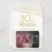 30 en Fabulous Gold Glitter Photo 30th Birthday Kaart (Voorkant)