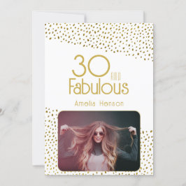 30 en Fabulous Gold Glitter Photo 30th Birthday Kaart