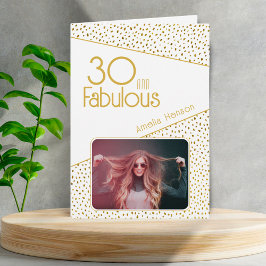 30 en Fabulous Gold Glitter Photo 30th Birthday Kaart