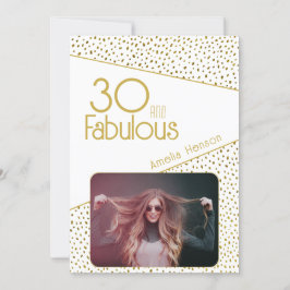 30 en Fabulous Gold Glitter Photo 30th Birthday Kaart