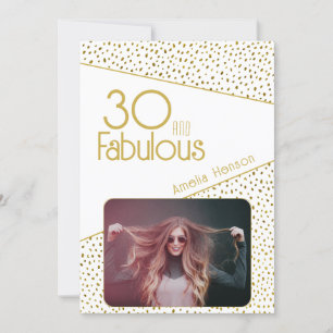30 en Fabulous Gold Glitter Photo 30th Birthday Kaart