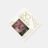30 en Fabulous Gold Glitter Photo 30th Birthday Servet (Hoek)