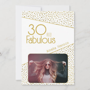 30 en Fabulous Gouden Glitter Foto 30e Verjaardag  Kaart
