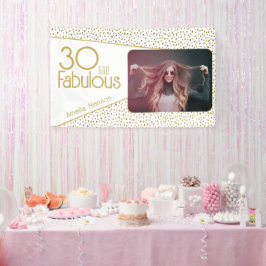 30 en Fabulous Gouden Glitter Foto 30e Verjaardag Spandoek