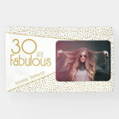 30 en Fabulous Gouden Glitter Foto 30e Verjaardag Spandoek (Horizontaal)