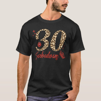 30. en Fabulous Leopard Diamond Crown Happy 30th B T-shirt