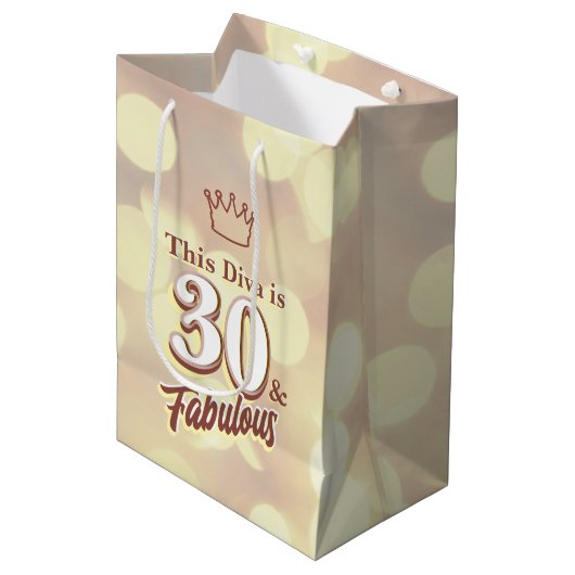 30 en Fabulous Medium Cadeauzakje (Voorkant Gekanteld)