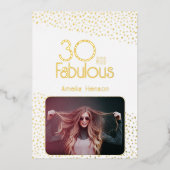 30 en Fabulous Photo 30th Birthday Gold Foil Kaart (Voorkant)