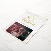 30 en Fabulous Photo 30th Birthday Gold Foil Kaart (Gedraaid)