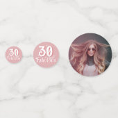 30 en Fabulous Roze Foto 30e Verjaardag Confetti (Achterkanten)