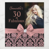 30 en fabulous verjaardagspartij flesetiket wijn etiket (Enkel label)