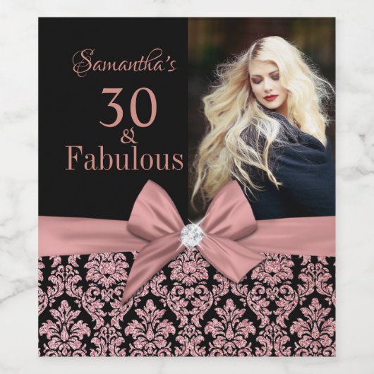 30 en fabulous verjaardagspartij flesetiket wijn etiket (Enkel label)