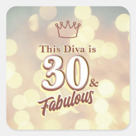 30 en Fabulous Vierkante Sticker