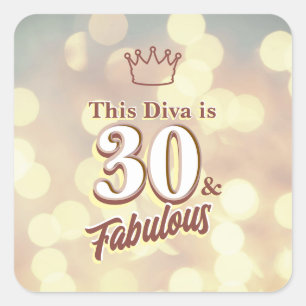30 en Fabulous Vierkante Sticker