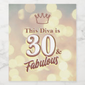 30 en Fabulous Wijn Etiket (Enkel label)