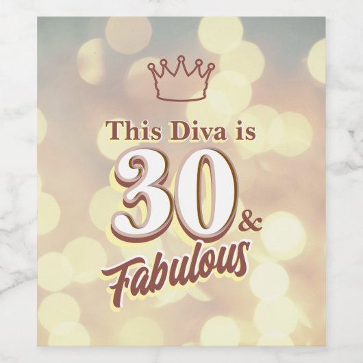 30 en Fabulous Wijn Etiket (Enkel label)