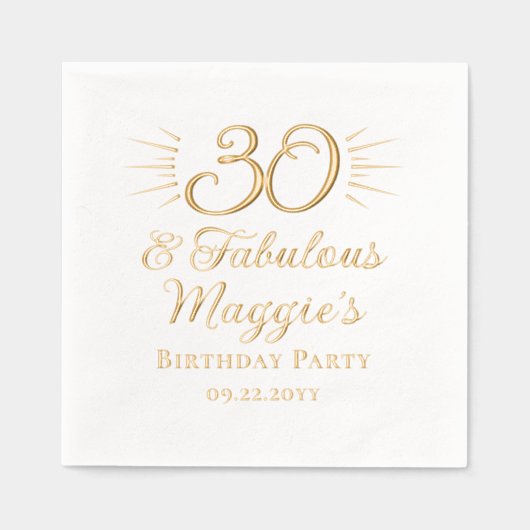 30 en fantastisch 30ste verjaardagsfeest folie servetten (Voorkant)