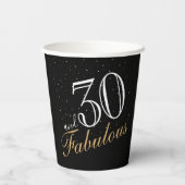30 en fantastische elegante witte script verjaarda papieren bekers (Achterkant)