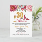 30 en fantastische verjaardagsuitnodiging voor vro kaart (Staand voorkant)