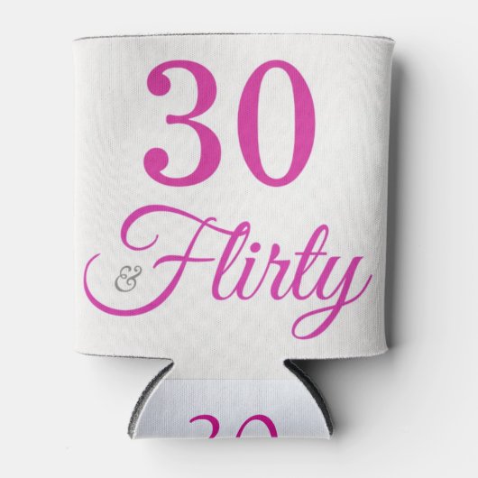 30 en felroze en grijze 30e verjaardag blikjeskoeler (Voorkant)