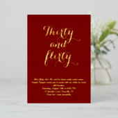 30 en Flirty 30ste verjaardag uitnodiging (Staand Voorkant)