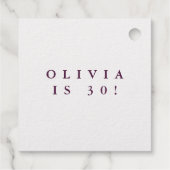 30 en Flirty Birthday Party Folie Gift Labels (Achterkant)