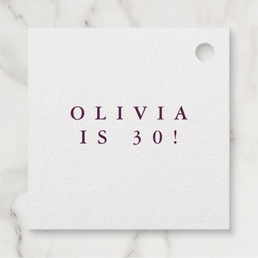 30 en Flirty Birthday Party Folie Gift Labels (Achterkant)