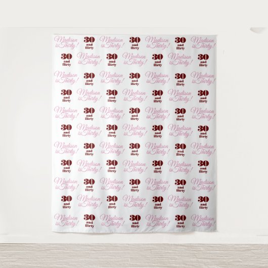 30 en Flirty Feest Achtergrond Step and Repeat Wandkleed (Voorkant)