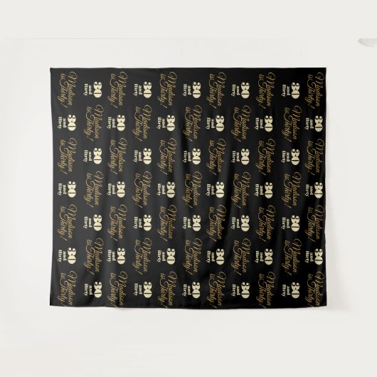 30 en Flirty Feest Achtergrond Step and Repeat Wandkleed (Voorkant (horizontaal))