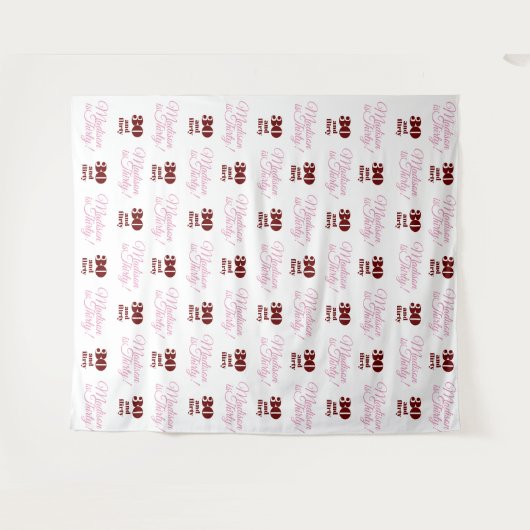 30 en Flirty Feest Achtergrond Step en Repeat Wandkleed (Voorkant (horizontaal))