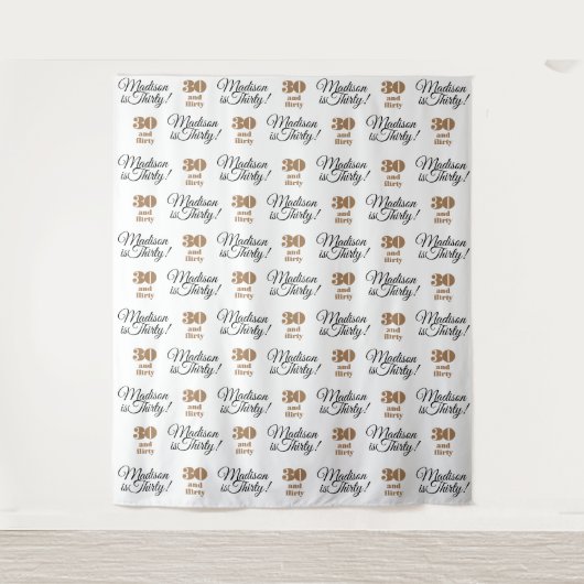 30 en Flirty-feestachtergrond Step en Repeat Wandkleed (Voorkant)