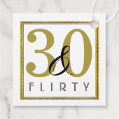 30- en Flirty Gold-30e verjaardag Bedankjes Labels (Achterkant)