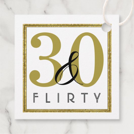 30- en Flirty Gold-30e verjaardag Bedankjes Labels (Achterkant)