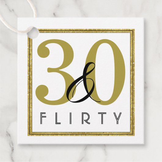 30- en Flirty Gold-30e verjaardag Bedankjes Labels (Voorkant)