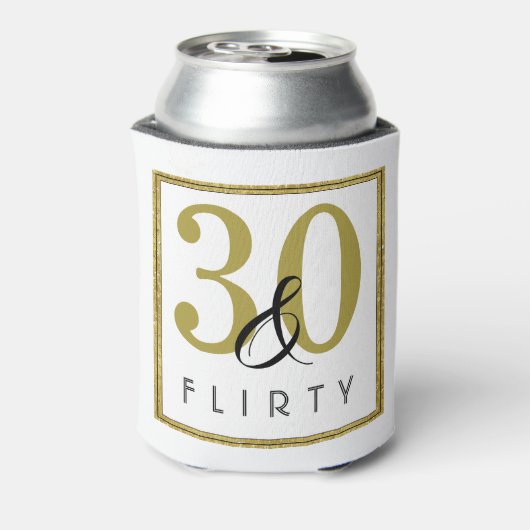 30- en Flirty Gold-30e verjaardag Blikjeskoeler (Blikje Achterkant)