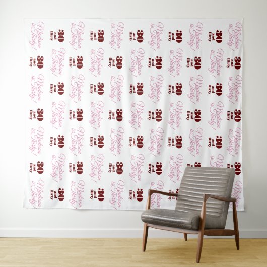 30 en Flirty Party Backdrop Stap en Herhaal Wandkleed (In Situ (horizontaal))