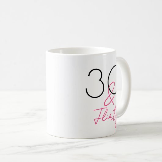 30 en Flirty Pink Script 30ste verjaardag Koffiemok (Voorkant rechts)