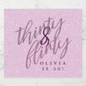 30 en Flirty | Typografie 30e verjaardag Bier Etiket (Enkel label)