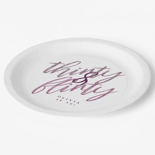 30 en Flirty Verjaardagspartij Papieren Borden Papieren Bordje (Gekanteld)