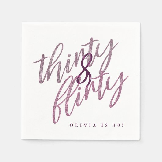 30 en Flirty Verjaardagspartij Papieren servetten (Voorkant)