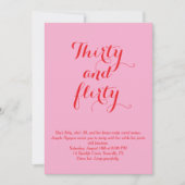 30 en Flirty verjaardagsuitnodiging - Roze Kaart (Voorkant)