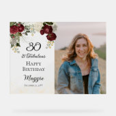 30. en Floral Birthday Party (Floral-partij) van F Acryl Bord (Voorkant)