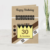 30 en geweldige bruin zwart 30e rustieke Verjaarda Kaart (Voorkant)