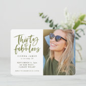 30 en geweldige verjaardagsfeestfoto nodigen kaart (Staand voorkant)