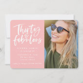 30 en geweldige verjaardagsfeestfoto nodigen kaart (Voorkant)