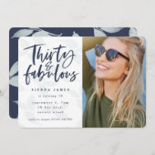 30 en geweldige verjaardagsfeestfoto nodigen kaart (Voorkant / Achterkant)