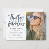 30 en geweldige verjaardagsfeestfoto nodigen kaart (Voorkant)