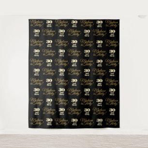 30 en ondeugend feest achtergrond Step and Repeat Wandkleed