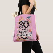 30 en Super Geweldige Verjaardag Tote Bag (Dichtbij)